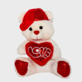 Red and White Bear "Love" 35εκ.