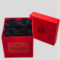 Love Box Red with 4 Black Roses