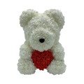 ROSE BEAR ΜΕ ΚΑΡΔΙΑ 40cm - Άσπρο