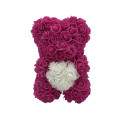 ROSE BEAR WITH HEART 25cm - Fuchsia