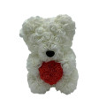 ROSE BEAR ΜΕ ΚΑΡΔΙΑ 25cm - Άσπρο